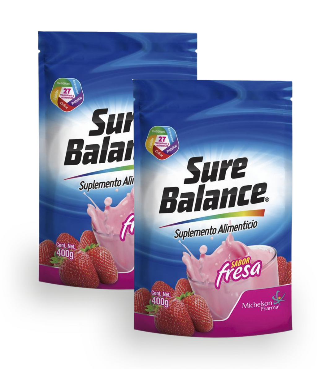 2 PACK |  Sure Balance Fresa | Bolsa Doypack 400 grs