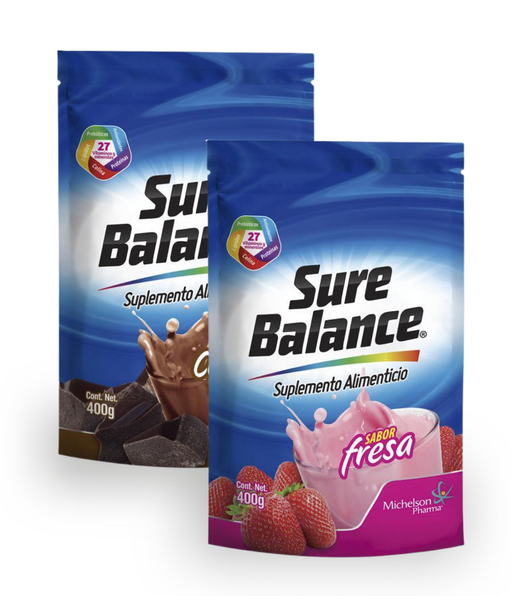 2 PACK | Sure Balance Chocolate/Fresa  |  Bolsa Doypack 400 grs