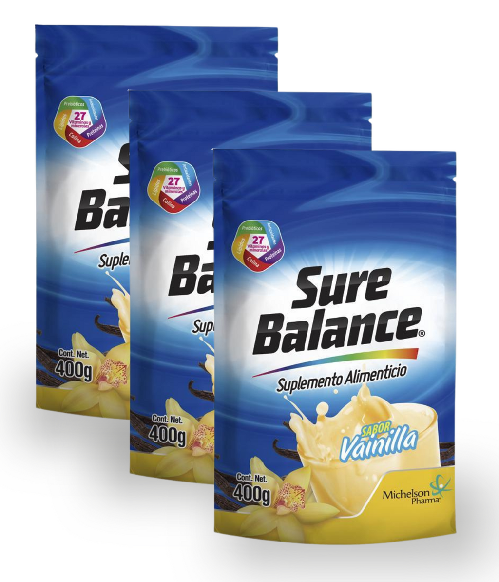 3 PACK | Sure Balance Vainilla  |  Bolsa Doypack 400 grs