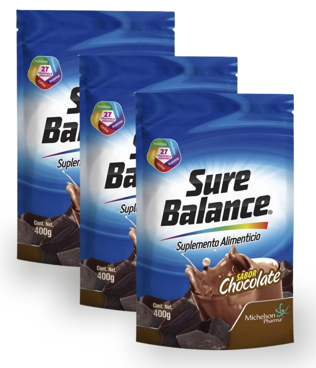 3 PACK | Sure Balance Chocolate |Bolsa Doypack 400 grs
