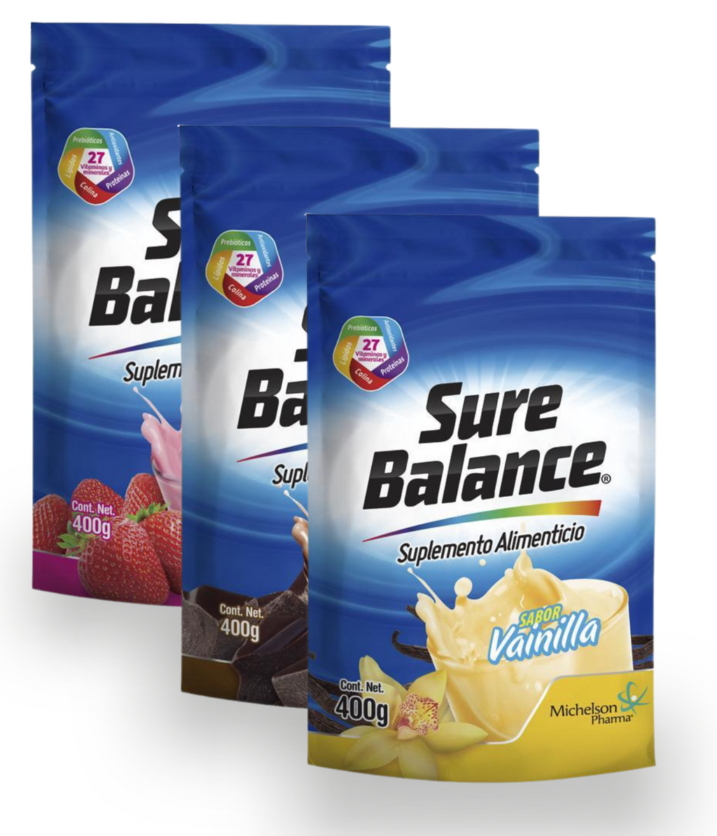 3 PACK | Sure Balance Multisabor  | Bolsa Doypack 400 grs