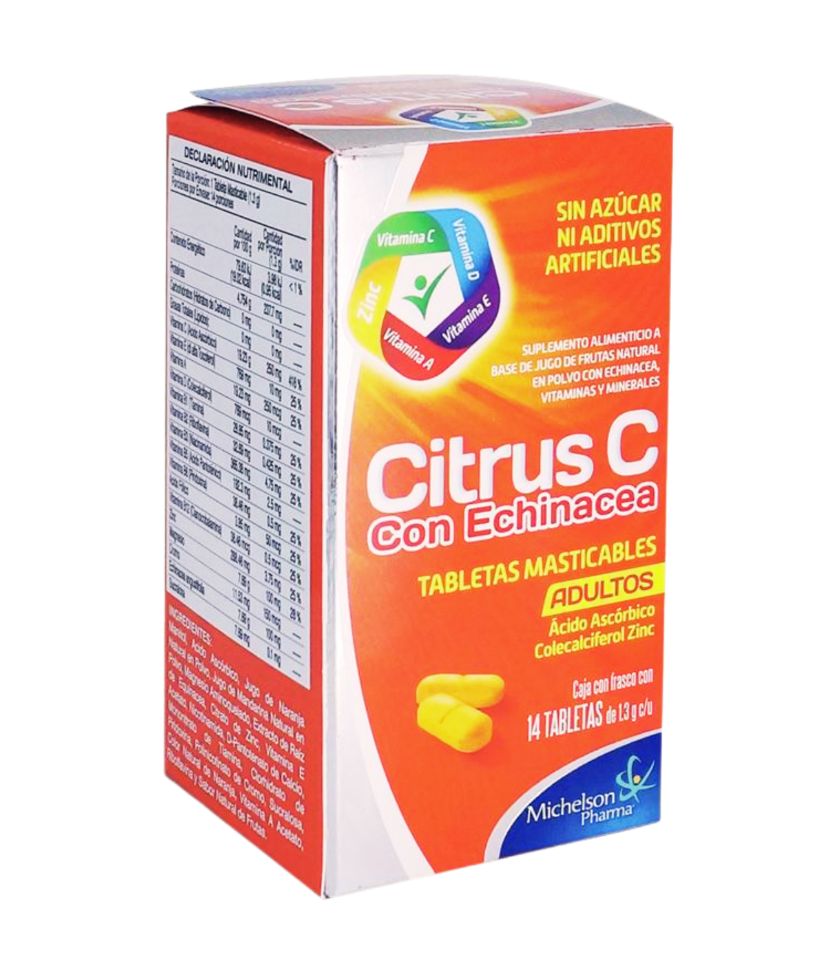 3 PACK | Citrus C con Echinacea | 14 Tabletas por frasco
